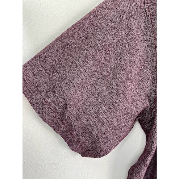 Western Button Up Shirt Mens Size 2XL Short Sleeve Burgundy Casual Shirt - Picture 9 of 12